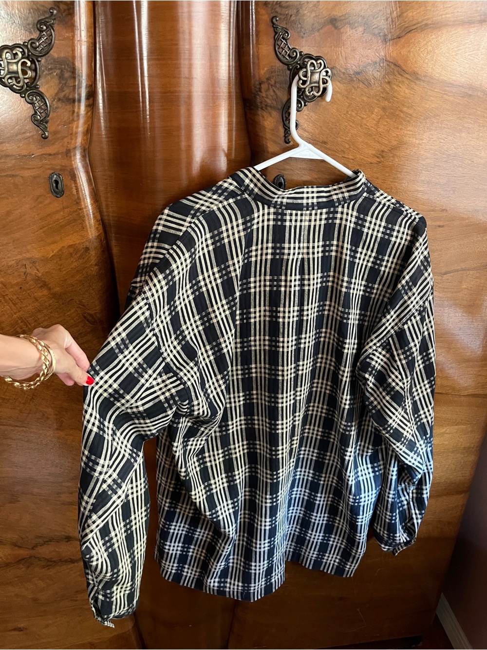 Rare Issey Miyake Navy and White Plaid Men’s Shirt - Casual Long Sleeve - Picture 4 of 6